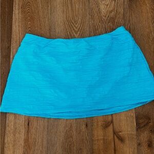 Lands' End Bright Blue Textured Swim skirt, plus size 20W-turquoise